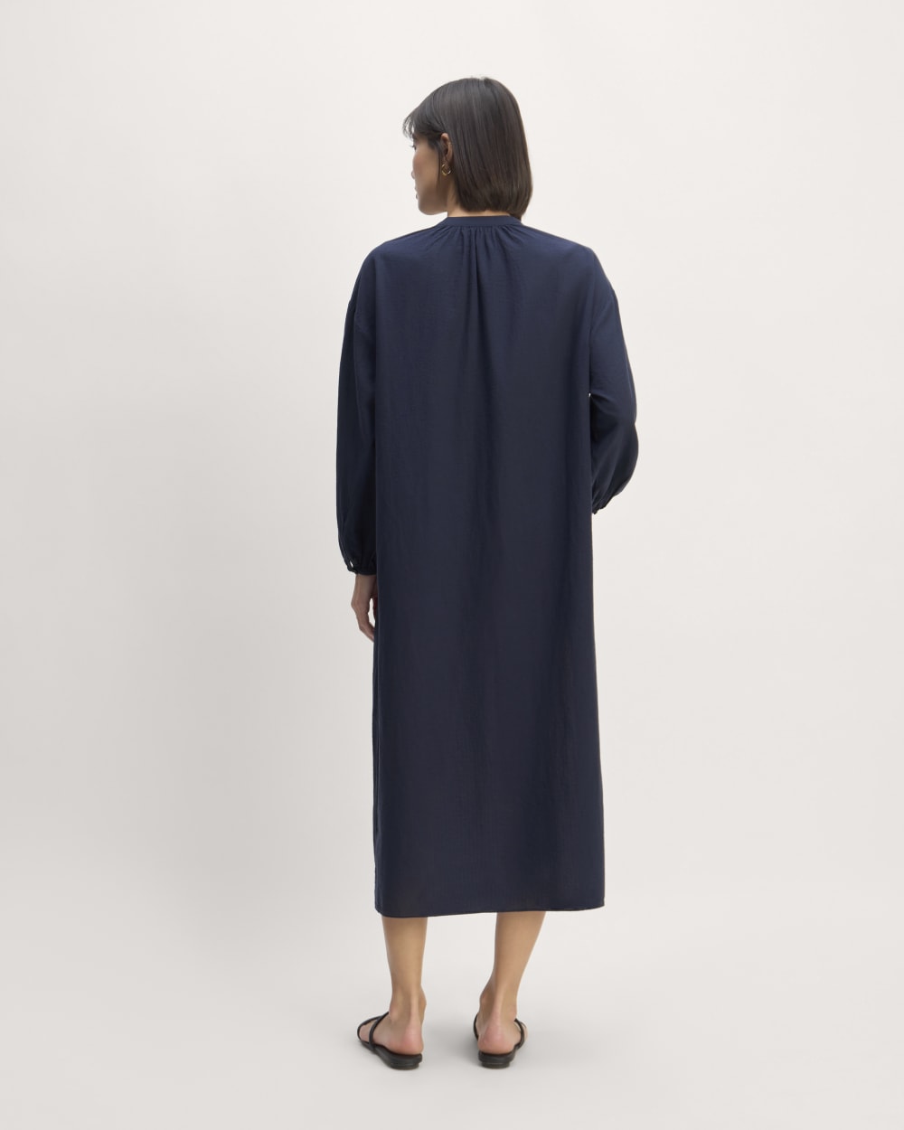 The Gauze Caftan Dress | Navy - Image 6
