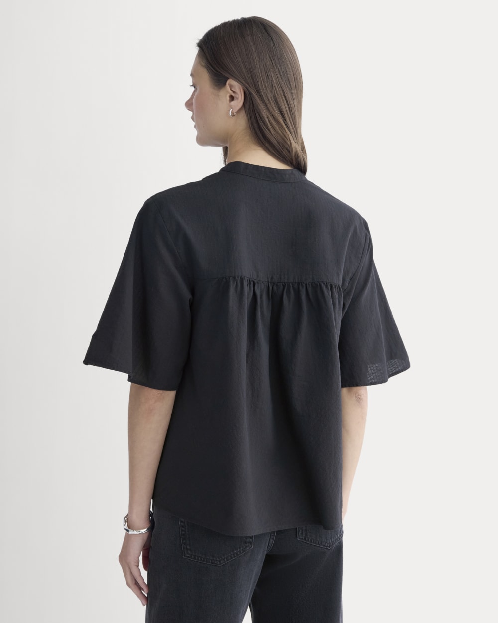 The Gauze Tie-Front Shirt | Black - Image 5