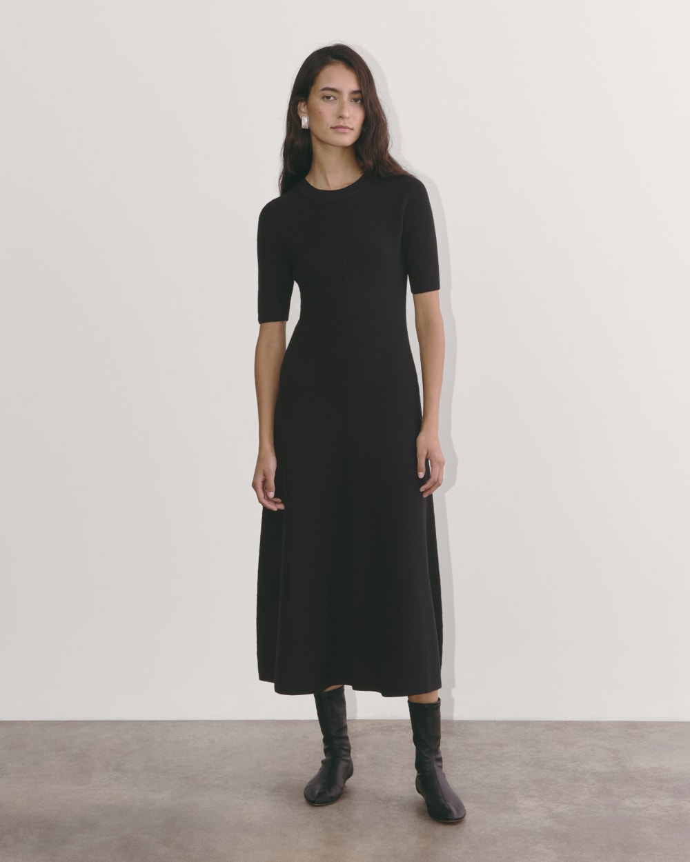 The Ribbed Sweater Dress | Black - Image 7