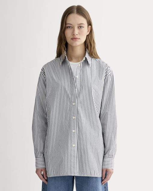 The Boyfriend Shirt in Ultrasoft Cotton | Optic White / Black