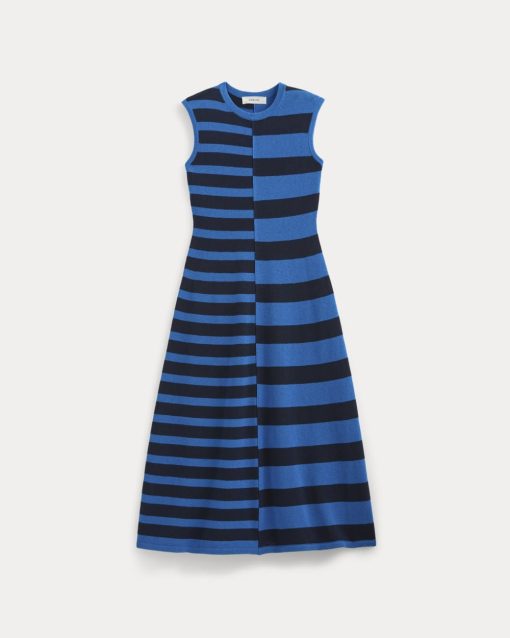 Alternative view of Striped Sweater Midi Dress | Imperial Blue/True Navy Duo Stripe