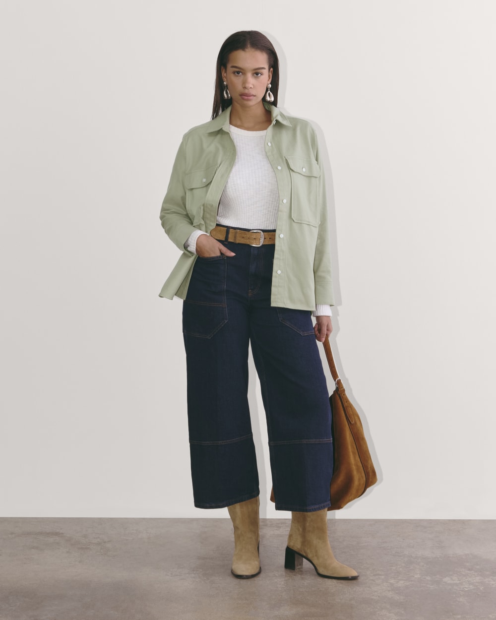 The Boyfriend Shirt in Flannel | Seagrass - Image 3