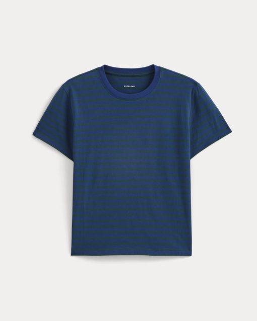 Alternative view of The Box-Cut Tee in Essential Cotton | Navy Peony/Dark Sea | No Pocket