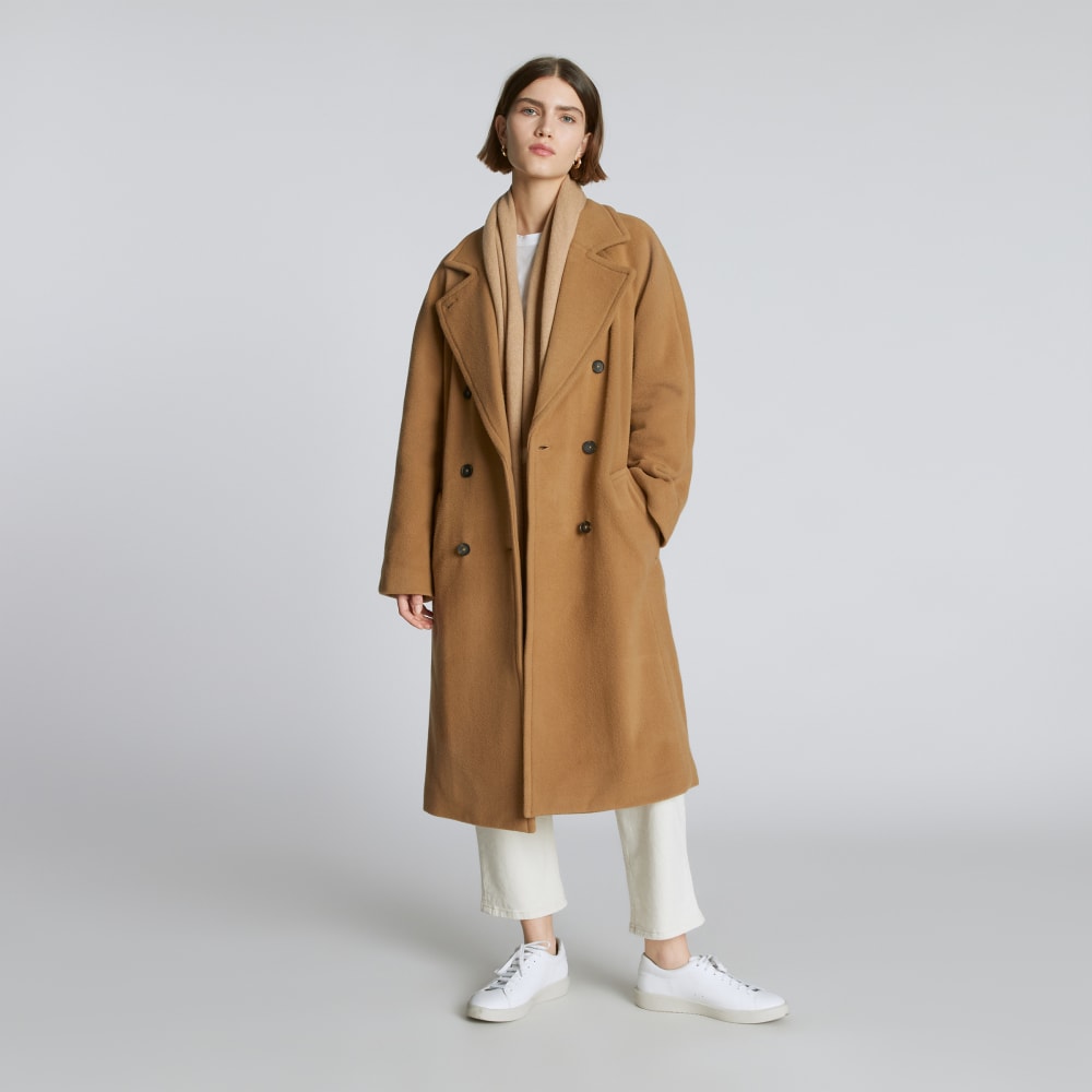 The Italian ReWool® Long Peacoat | Camel - Image 6