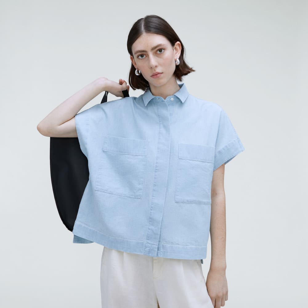 The ReChambray Box Shirt | Icy Blue - Image 5