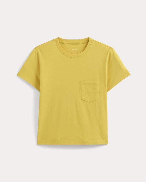 Alternative view of The Box-Cut Tee in Essential Cotton | Passion Fruit | Pocket