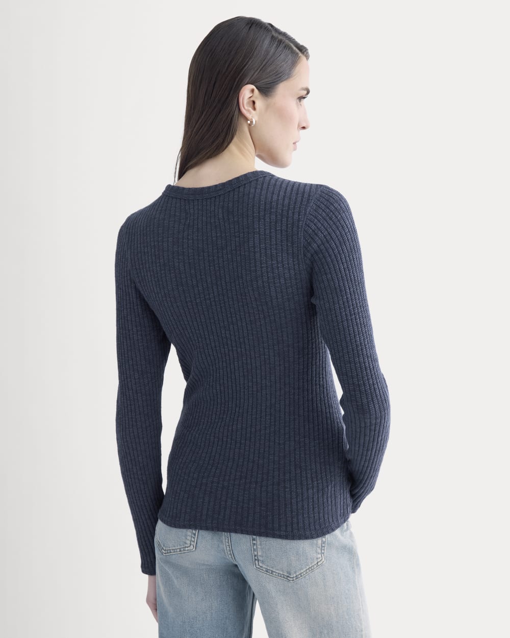 The Cozy Rib Long-Sleeve Tee | Mood Indigo - Image 6