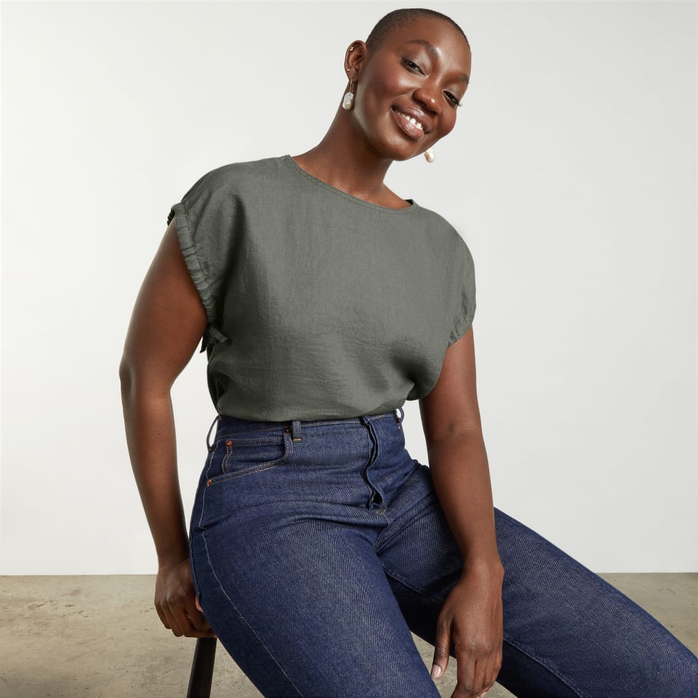 The Drawstring Tunic | Pewter Green - Image 6