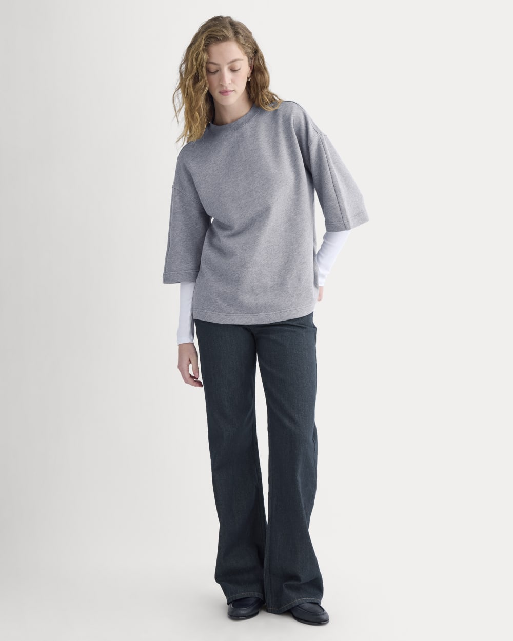 Lightweight Terry Oversized Tee | Vintage Heather Grey - Image 3