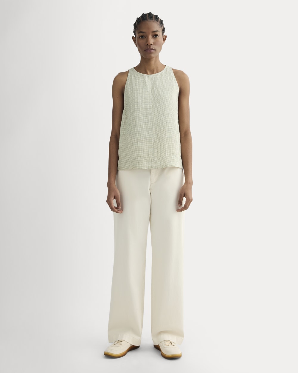 The Linen High-Neck Tank | Elm Gingham - Image 4
