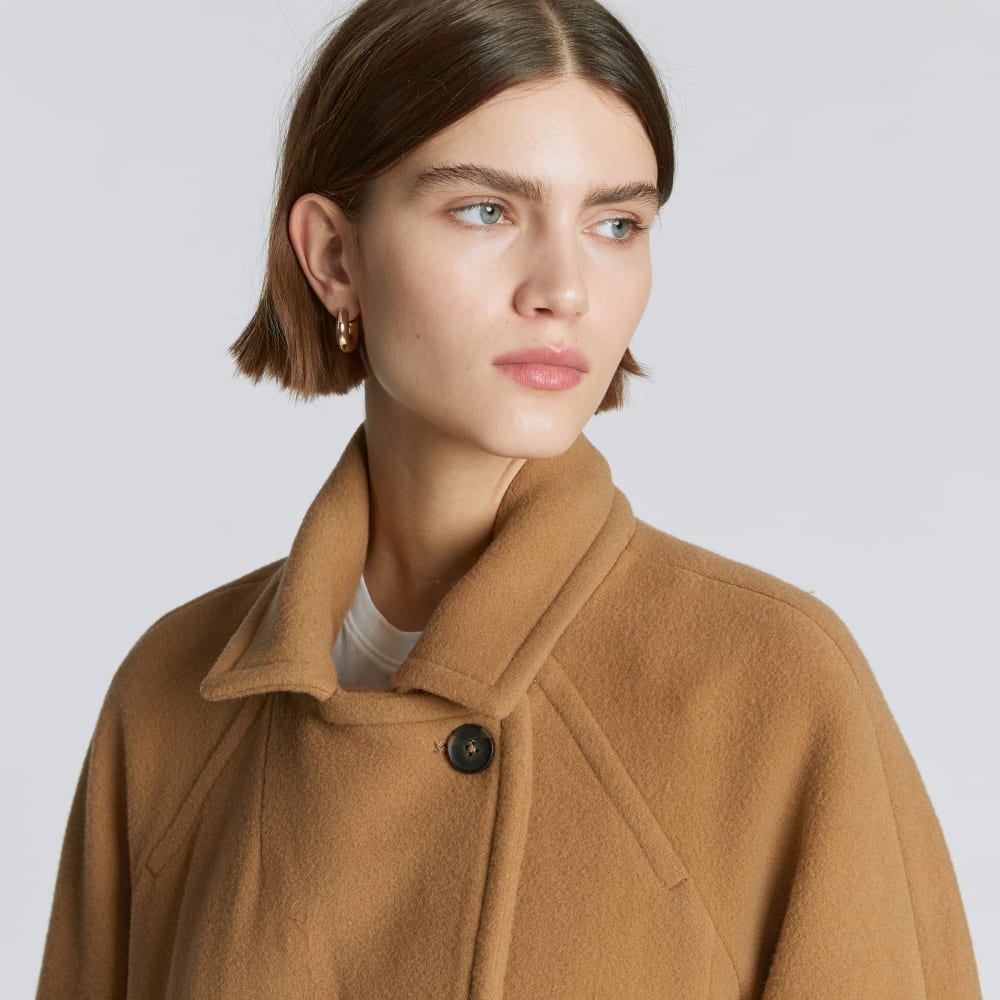The Italian ReWool® Long Peacoat | Camel - Image 4