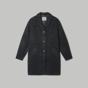 Alternative view of The Italian ReWool® Cocoon Coat | Heathered Black
