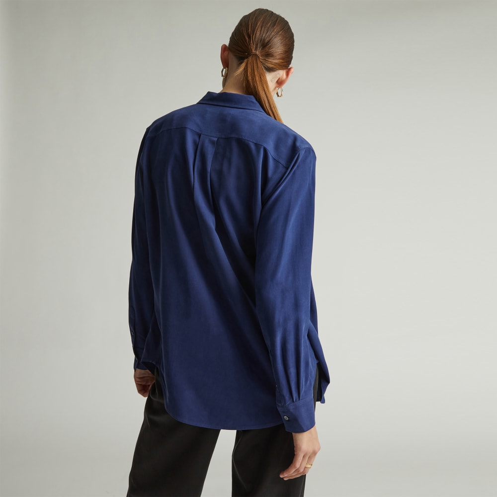 The Washable Silk Relaxed Shirt | Ocean Cavern - Image 3