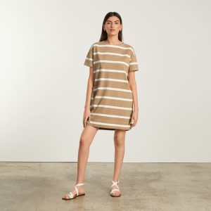 Alternative view of The Oversized Mariner Dress | Iced Coffee / Tan