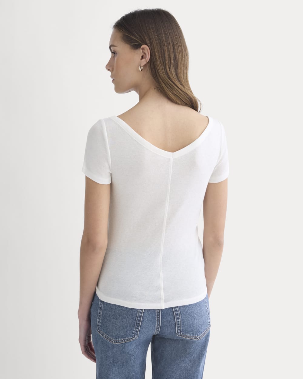 Tissue Short-Sleeve V-Neck Top | Bone - Image 5
