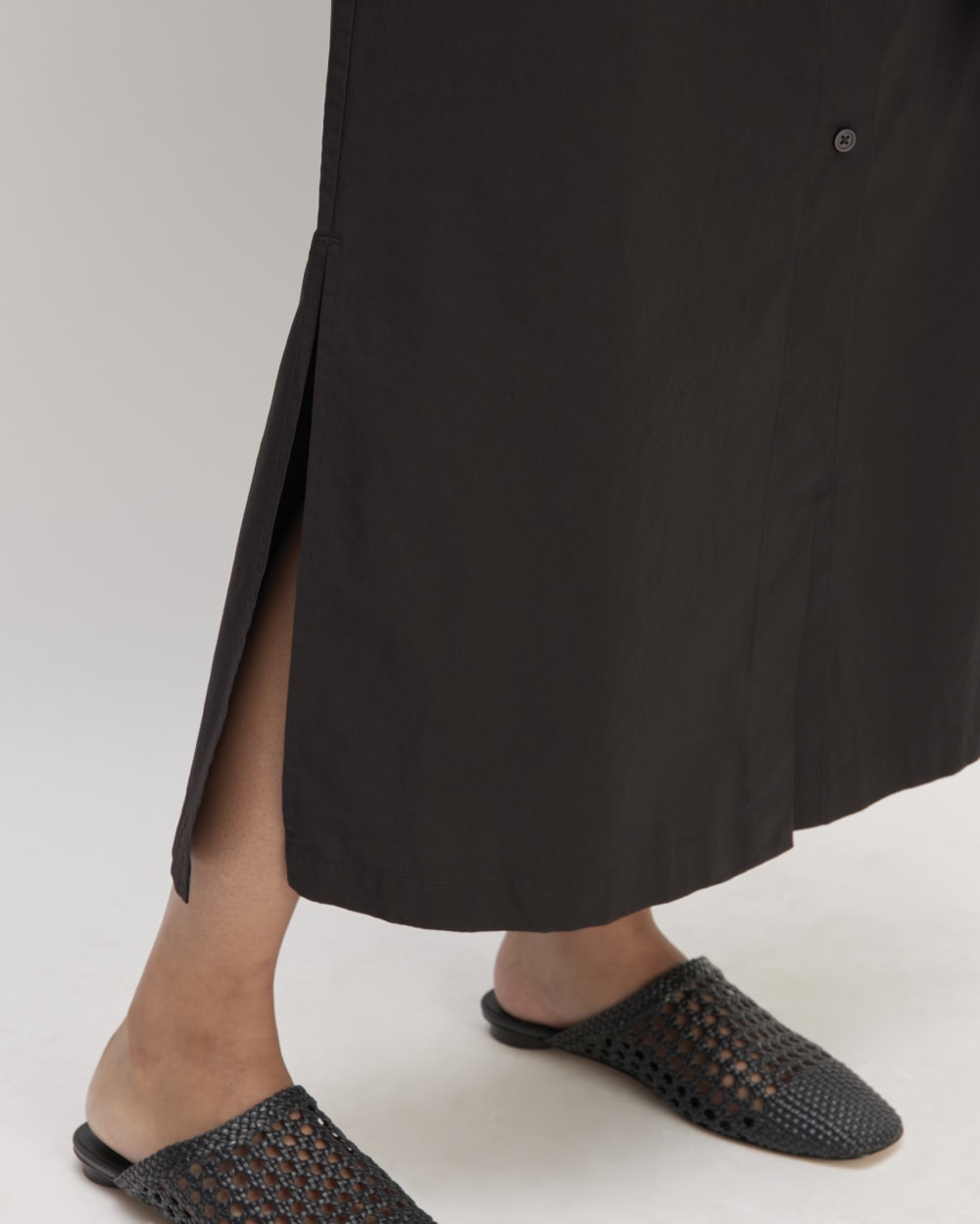 The Supima® Cotton Short-Sleeve Shirt Dress | Black - Image 4
