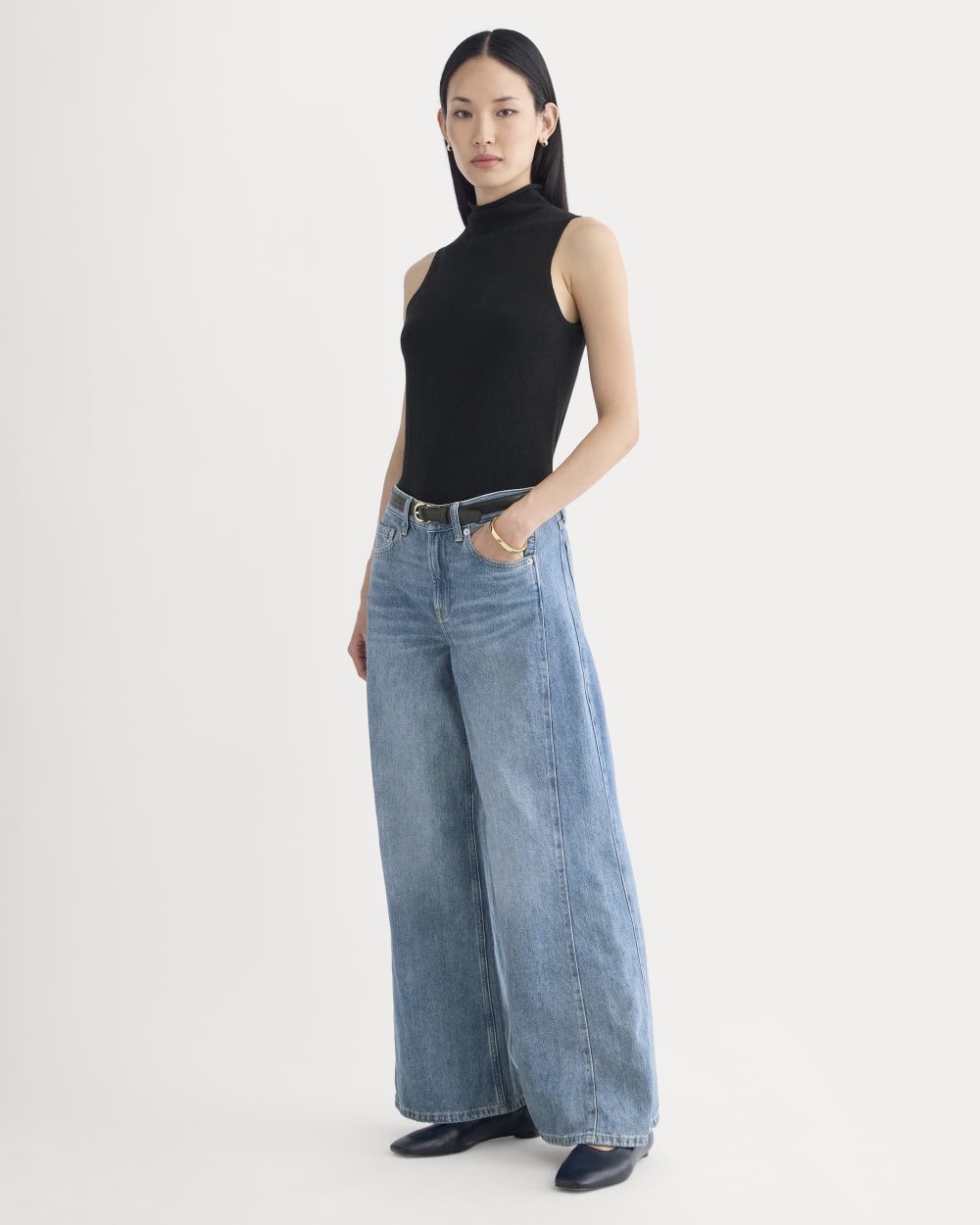 Paneled Ultra Wide-Leg Jean | Tungsten Scratch