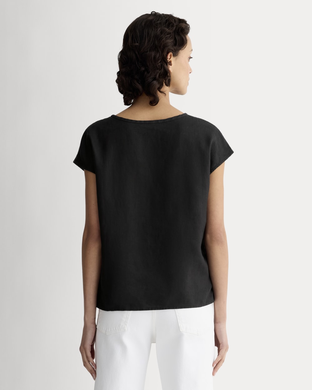 The Muscle Top in Linen | Black - Image 5