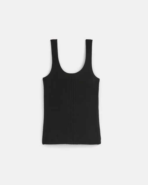 Alternative view of The Light Ribbed Cami in Ultrasoft Merino | Black