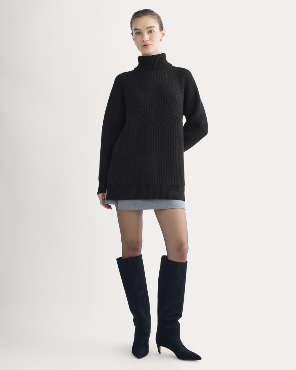 Cocoon Turtleneck in Wool Cashmere | Black - Image 3