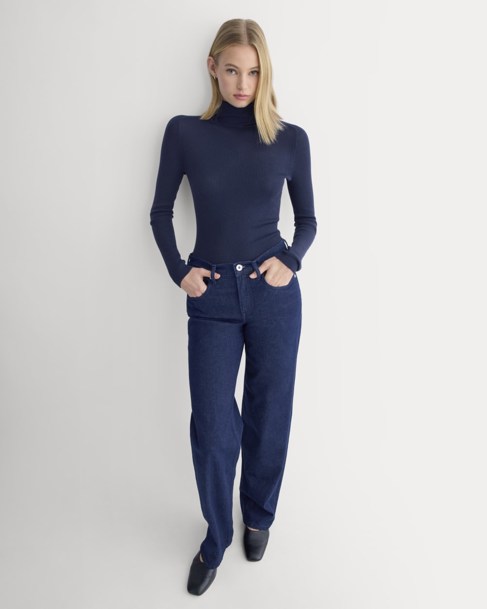 The Turtleneck in Ultrasoft Merino | Rich Navy - Image 5