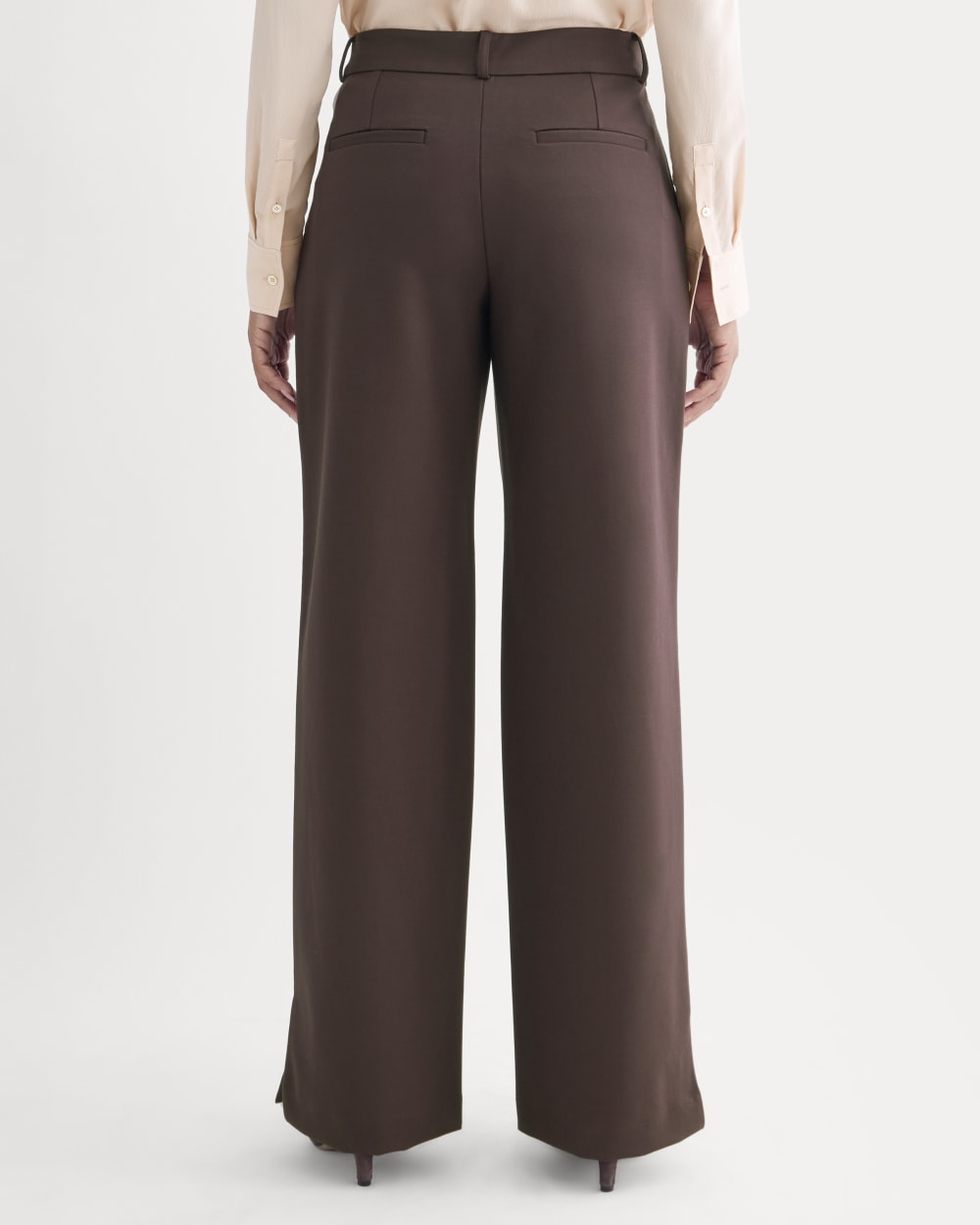 Ponte Wide-Leg Trouser | Dark Chocolate - Image 4