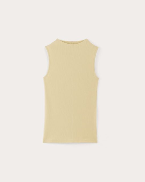 Alternative view of The Luxe Rib Funnel-Neck Tank | Parsnip