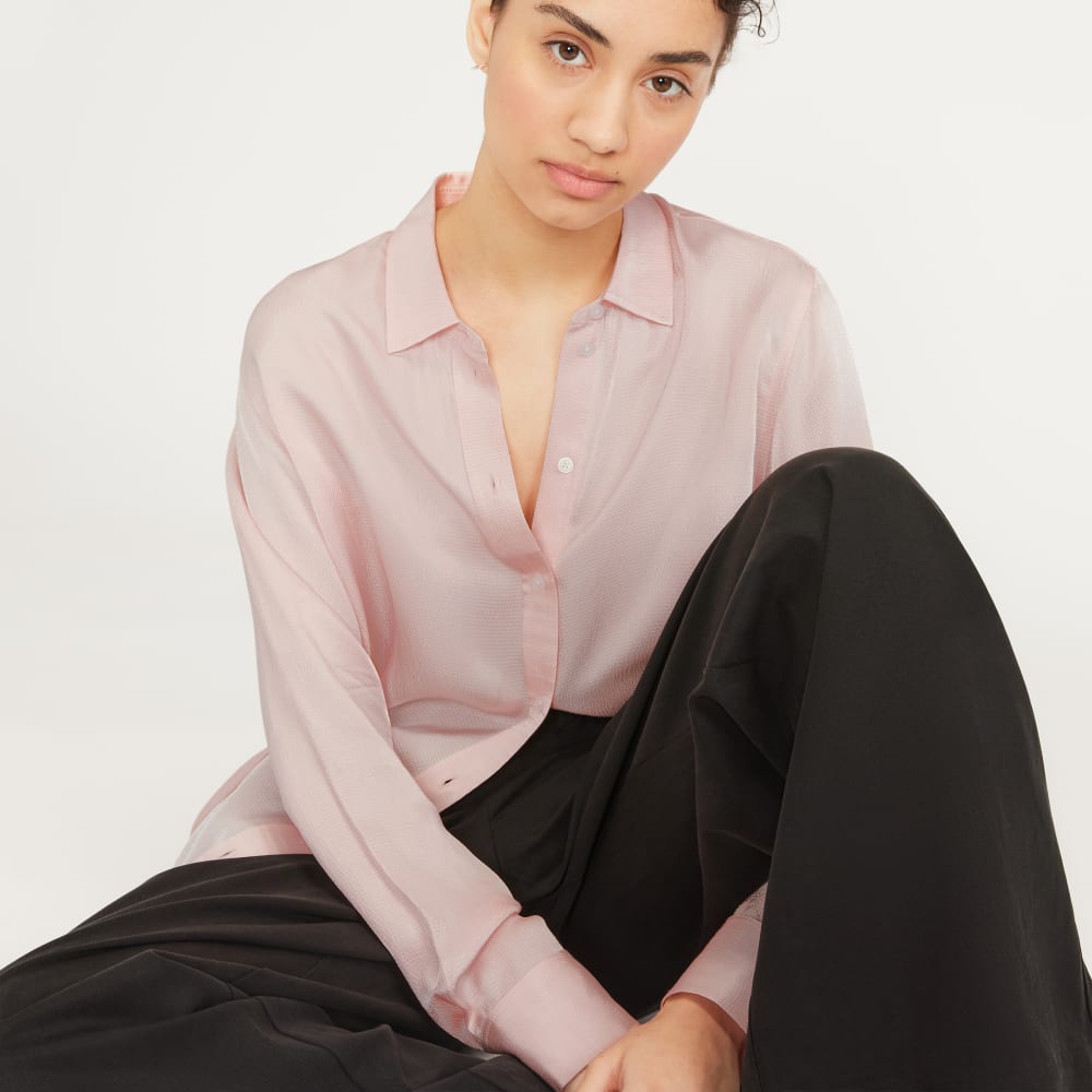 The Satin Relaxed Shirt | Petal Pink - Image 4