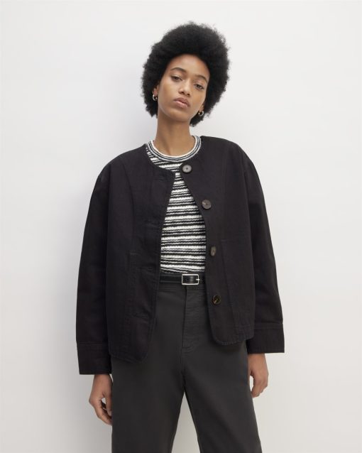The Denim Barrel Jacket | Black