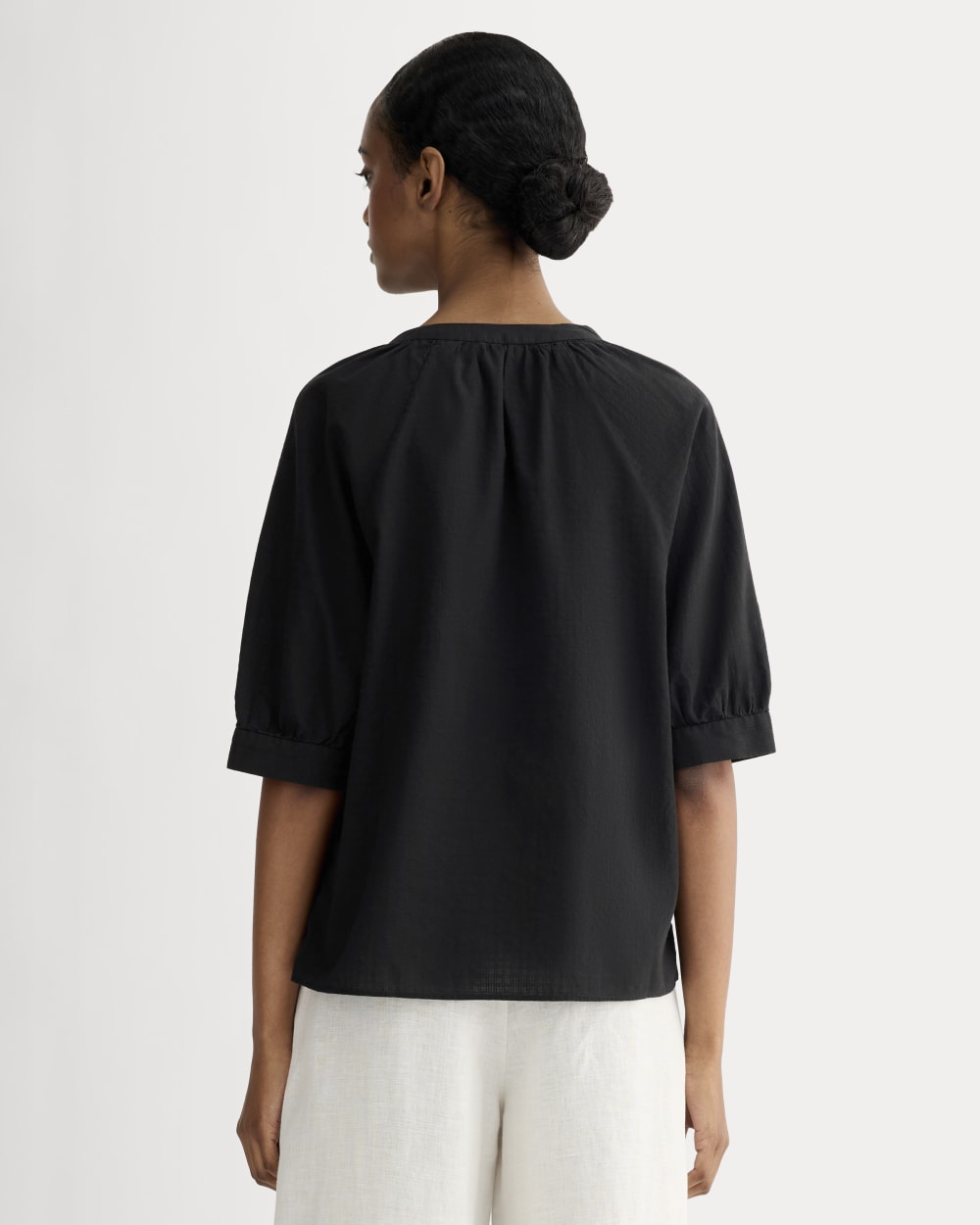 The Gauze Gathered Top | Black - Image 5