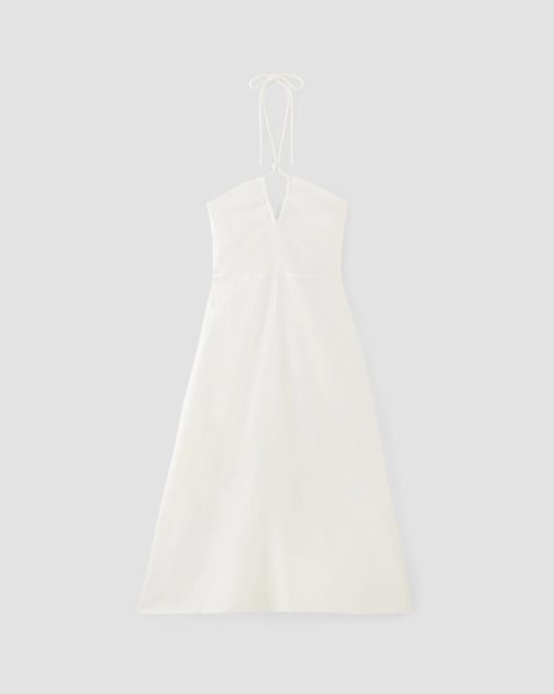 Alternative view of The Linen Halter-Neck Dress | White