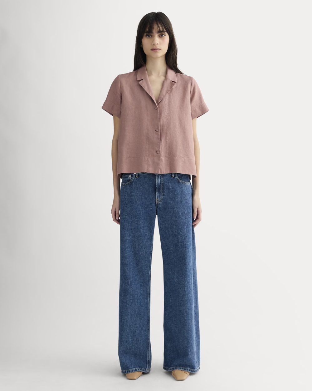 The Notch Shirt in Linen | Rose Dusk - Image 3