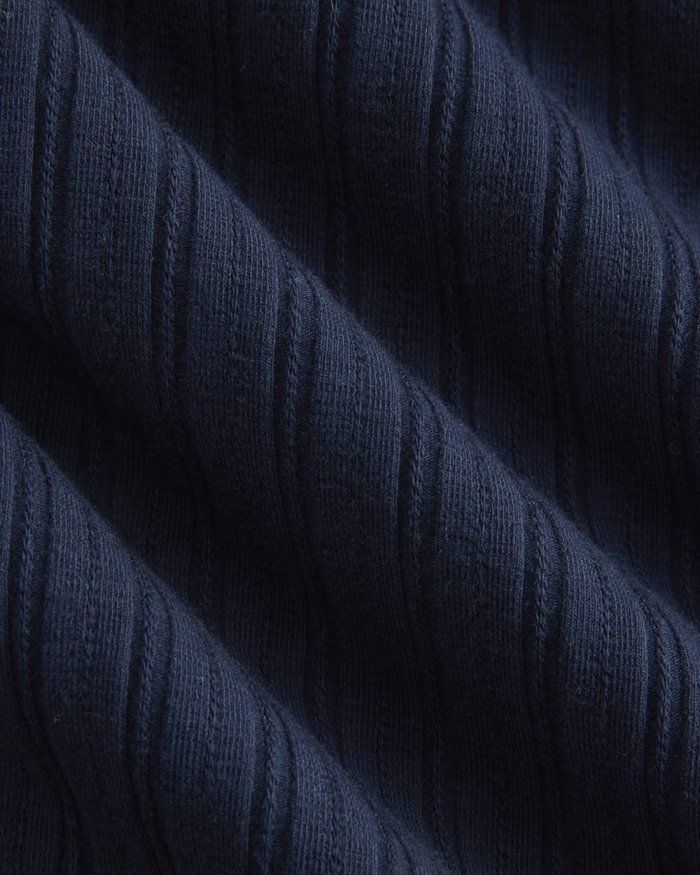 Scoop-Neck Midi Dress in Pointelle Knit | Deep Navy - Image 6