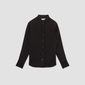 Alternative view of The Satin Relaxed Shirt | Black