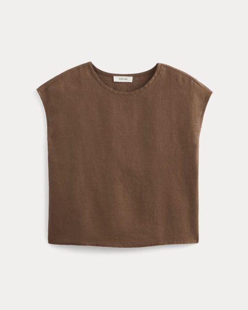 Alternative view of The Muscle Top in Linen | Cedarwood