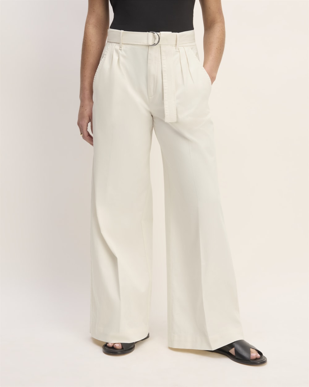 The Pleated Wide-Leg Chino | Bone - Image 3