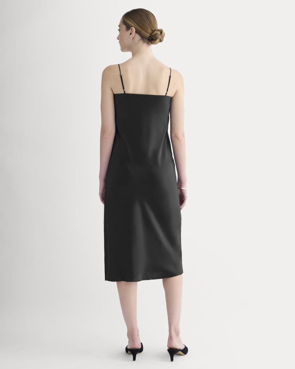 Slip Dress in Silk Charmeuse | Black - Image 4