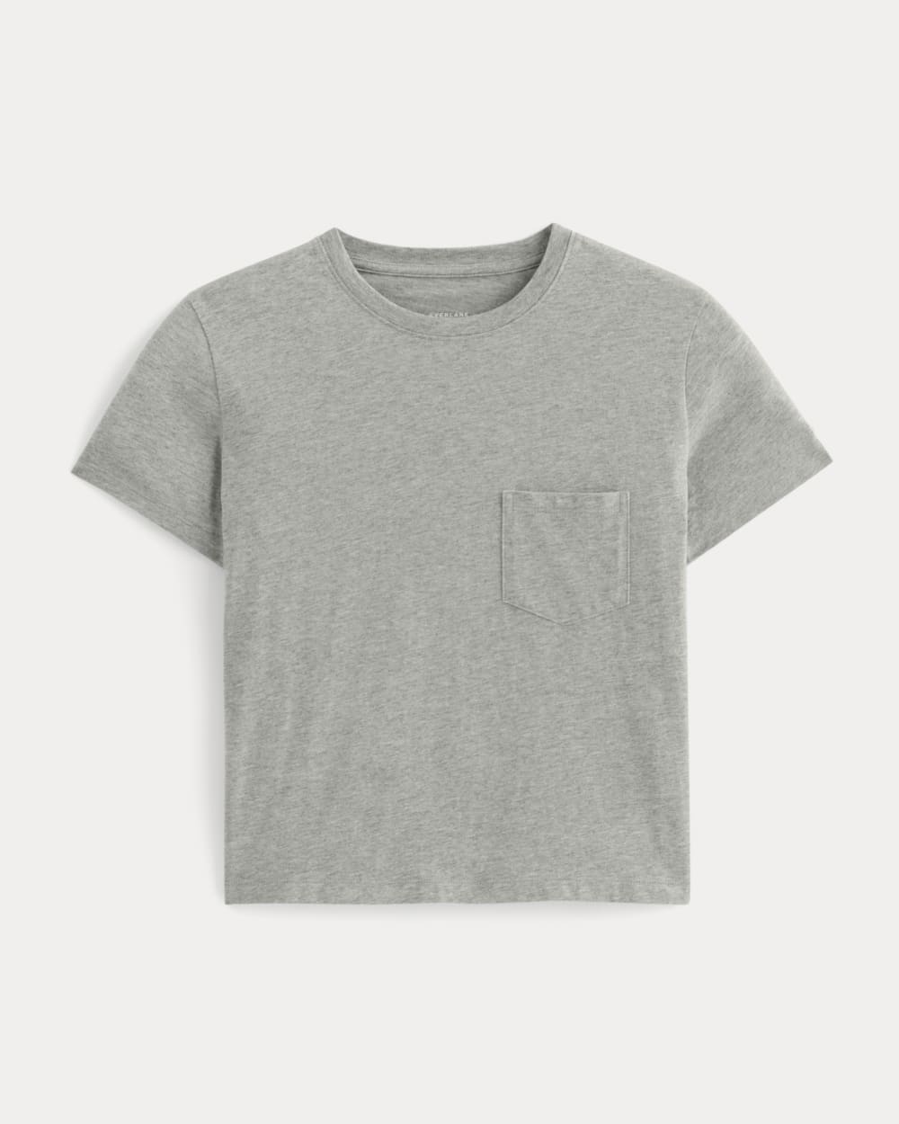The Box-Cut Tee in Essential Cotton | Heathered Grey | Pocket - Image 2