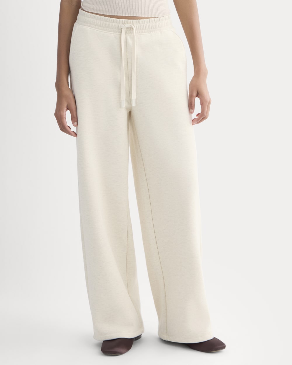 Luxe Fleece Wide-Leg Sweatpant | Heathered Oat - Image 3