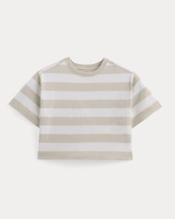 Alternative view of The Premium Weight Cropped Tee | Peyote / Bone