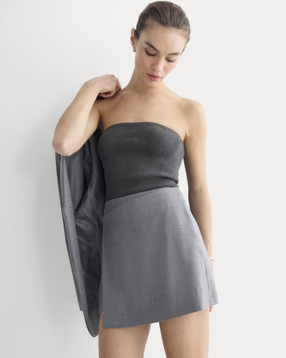 Knit Tube Top | Heathered Soot - Image 3
