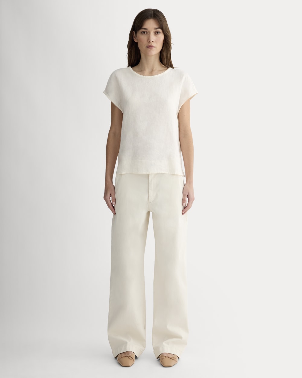 The Muscle Top in Linen | Bone - Image 3