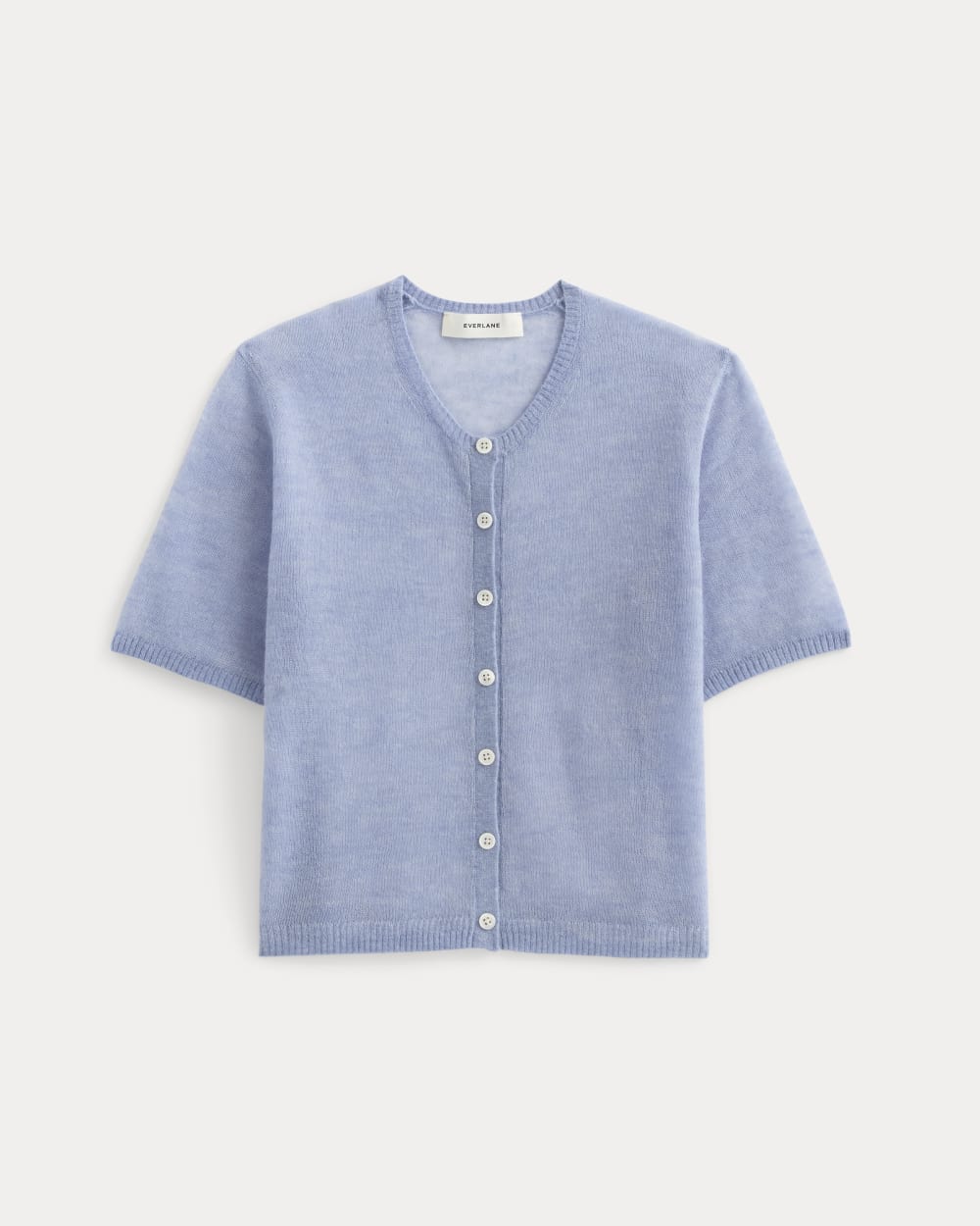 The Air Alpaca™ Short-Sleeve Cardigan | Soft Blue - Image 2