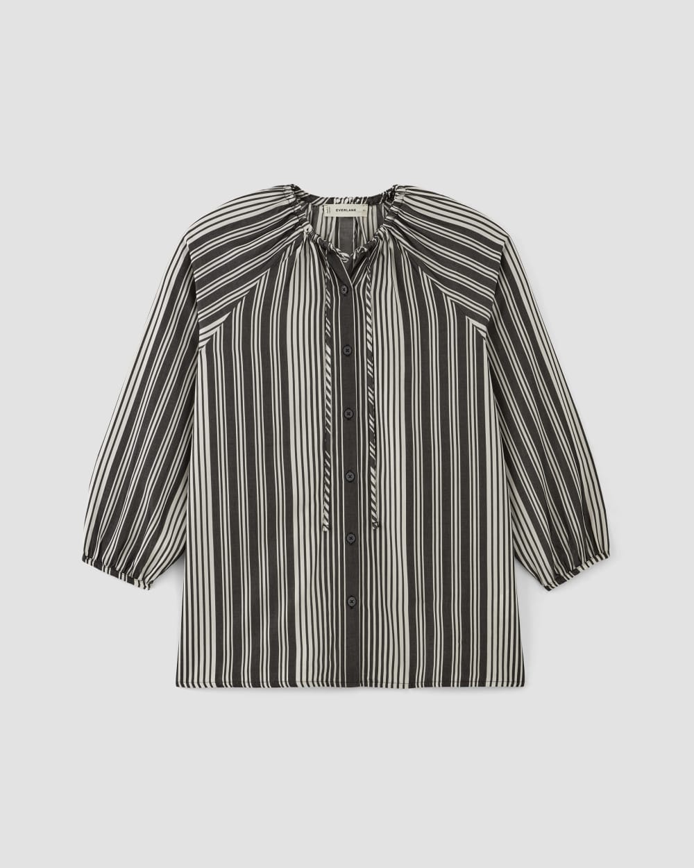 The Gathered Shirt in Butterlite | Black / Bone - Image 2