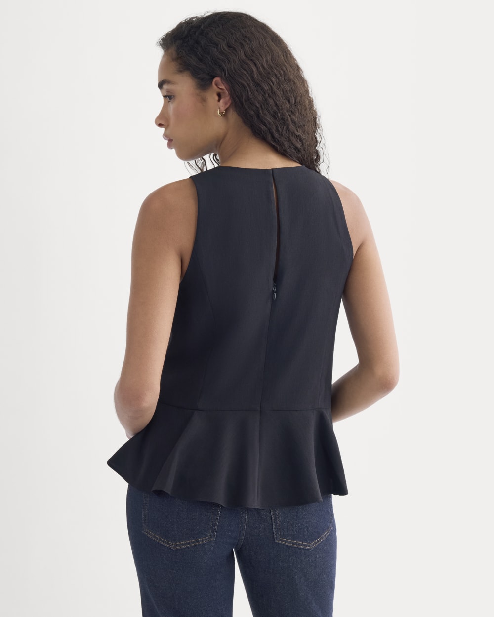 Sleeveless Peplum Top | Black - Image 5