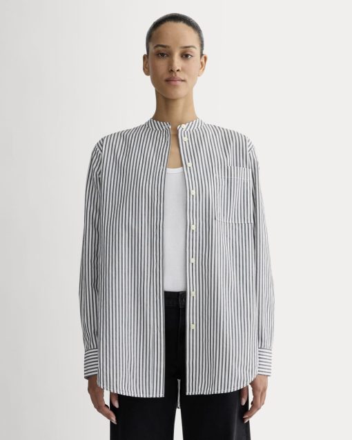 The Oversized Shirt in Ultrasoft Cotton | Optic White / Black