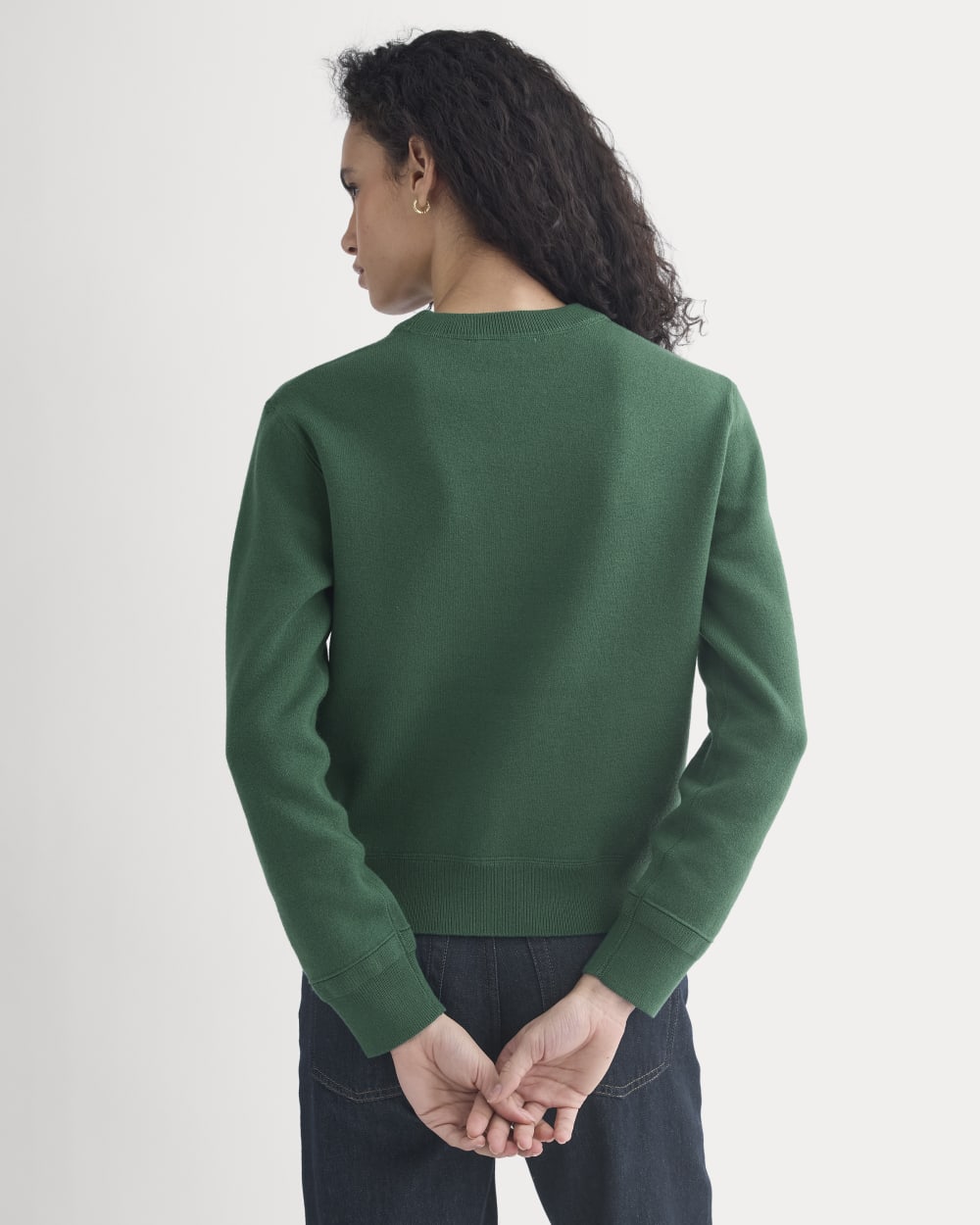 Double Knit Crew in Cotton Merino | Hunter Green - Image 6