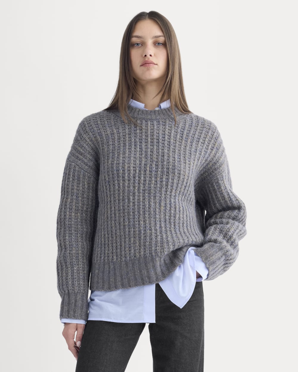 Waffle Sweater in Cloud | Blue Multi Twist - Image 3