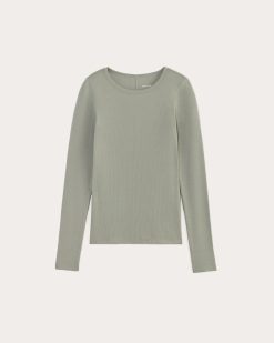 Alternative view of The Luxe Rib Long-Sleeve Crew | Sage Green