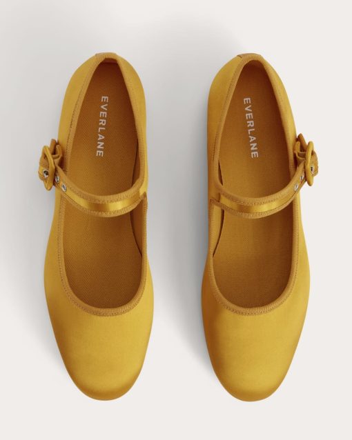 Alternative view of The Day Buckle Mary Jane | Golden Yellow Satin